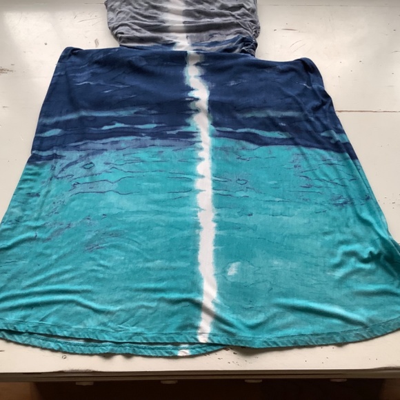 VENUS MAXI DRESS BLUE GREEN GREY tie dye ombre SZ Small - Picture 6 of 8